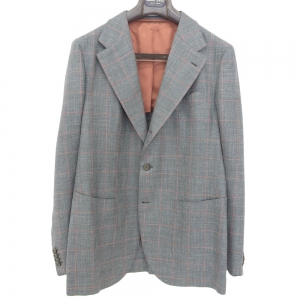 サルトリアイプシロン グリーン ウールシルクカシミヤ Caccioppoli生地 ウィンドペーン シングル3Bジャケット 最新の買取相場ご紹介