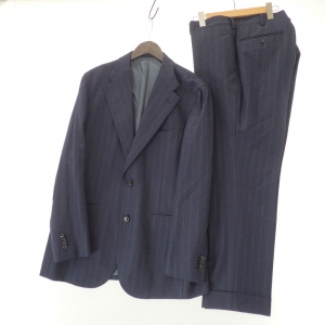 サルトリアイプシロン ネイビー ウール DRAGO生地 ストライプ シングル スーツ 最新の買取相場ご紹介