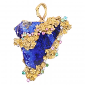 K18×Pt900 44.3g ラピスラズリ フラワーデザイン トップ/ブローチ 最新の買取相場ご紹介