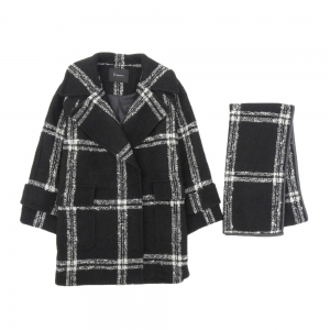 ダイアグラム ブラック リングツイードチェック マフラー付きコート 最新の買取相場ご紹介