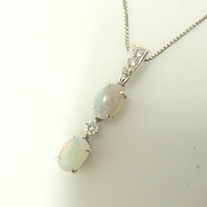 テイクアップ K18×Pt900 0.045ct 0.05 オパール×ダイヤ ネックレス 最新の買取相場ご紹介