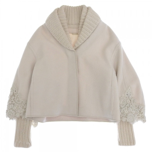 エルマンノシェルヴィーノ アイボリー アルパカウール D316I318OBG 袖レース ニット ショートコート 最新の買取相場ご紹介