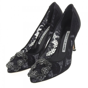 マノロブラニク 22SS ブラック ハンギシレース ヒールパンプス 最新の買取相場ご紹介