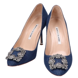 マノロブラニク デニム ハンギシ ポインテッドトゥ ヒールパンプス 最新の買取相場ご紹介