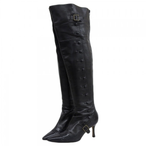 マノロブラニク レザー サイドボタン ヒール ロングブーツ 最新の買取相場ご紹介