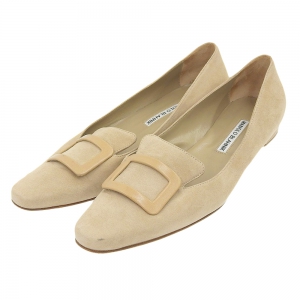 マノロブラニク スウェード スクエアバックル フラットシューズ 最新の買取相場ご紹介