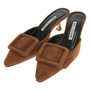 マノロブラニク 21AW スエード メイセール スクエアバックルミュール 最新の買取相場ご紹介