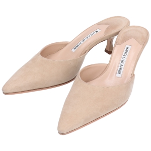 マノロブラニク スエード キャロリン ポインテッドトゥ ミュール 最新の買取相場ご紹介