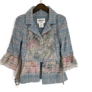シャネル P44999V25607 ベルト付 フリル&ツイード ロングジャケット 最新の買取相場ご紹介
