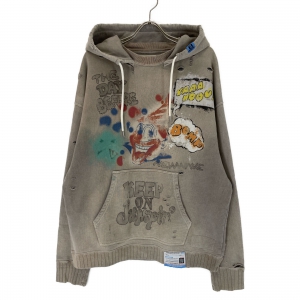 ミハラヤスヒロ ベージュ ダメージ加工 プリントパーカー 最新の買取相場ご紹介