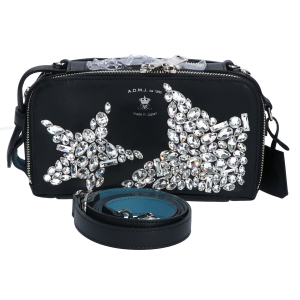 ADMJ 黒 レザー スワロフスキー ビジュー付き ショルダーバッグ 最新の買取相場ご紹介