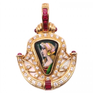 梶光夫 K18 H･CHERON作 エマーユペンダントトップ S1.31ct D0.7ct 最新の買取相場ご紹介