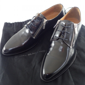ディーゼルブラックゴールド  黒 フロントファスナー レザーシューズ 最新の買取相場ご紹介