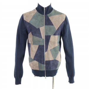 ネイビー レザーパッチワークカシミヤジップニット 最新の買取相場ご紹介