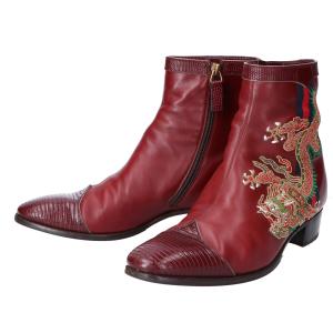 グッチ 494650 ドラゴン刺繍 サイドジップ ショートブーツ 最新の買取相場ご紹介