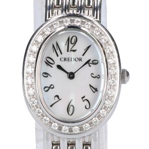 セイコークレドール GSTE911E70-0AB0 オーバル ダイヤモンドベゼル ホワイトシェル 文字盤 SS クォーツ時計 最新の買取相場ご紹介