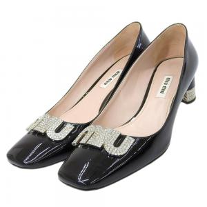 ミュウミュウ ブラック ロゴ ビジュー ヒールパンプス 最新の買取相場ご紹介