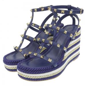 ヴァレンティノ ネイビー 1W2S0F95 レザー×ファブリック ロックスタッズ ウェッジサンダル 最新の買取相場ご紹介