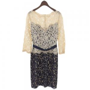 タダシショージ ベージュ×ネイビー レースワンピ 最新の買取相場ご紹介