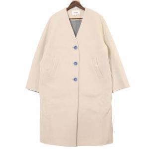 エンフォルド 21AW ライトグレー ウール×ナイロン リバーノーカラーコート 最新の買取相場ご紹介