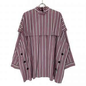 エンフォルド 22SS パープル×ブルー コットンナイロン ストライプ スカラップオーバーシャツ 最新の買取相場ご紹介