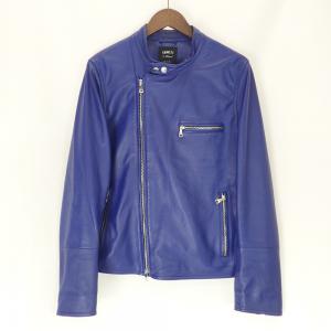 新品 2023年モデル JOSEPH ライダースジャケット ラムレザー ブルー