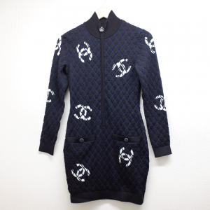 シャネル ネイビー ココマーク フロントジップ キルティングワンピース 最新の買取相場ご紹介