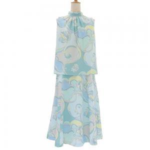 アナイ ライトブルー ウェーブフラワープリント スタンドブラウス･フレアスカート 最新の買取相場ご紹介