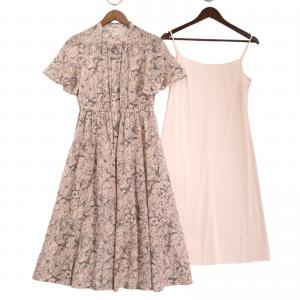 アナイ ベージュ ポリエステル ラインフラワープリントギャザーワンピース 最新の買取相場ご紹介