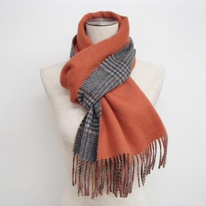 ジョンストンズ グレー×オレンジ チェック カシミヤマフラー 最新の買取相場ご紹介