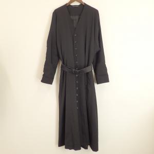 ヨウジヤマモトプールオム 18AW ブラック レザーベルトストラップノーカラーウールギャバコート 最新の買取相場ご紹介