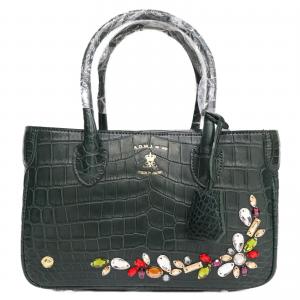 ADMJ 21SC100206 ダークグリーン クロコダイル/スワロフスキー･クリスタル付ミニトート 最新の買取相場ご紹介