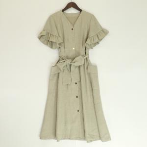 グレースクラス 22年製 ベージュ リネンタッチフリルスリーブワンピース 最新の買取相場ご紹介