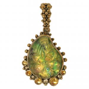 スティーブンデュエック STERLING クリアフラワーカービング カラーストーン ペンダントトップ 最新の買取相場ご紹介