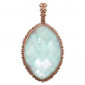 スティーブンデュエック ブルーグリーン チェッカーカットクォーツ 青銅ペンダントトップ 最新の買取相場ご紹介