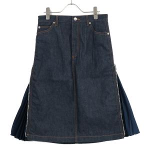 アーペーセー ×sacai 23213-1-42221 インディゴ サイドジップ プリーツ切り替え ミディアムデニムスカート 最新の買取相場ご紹介