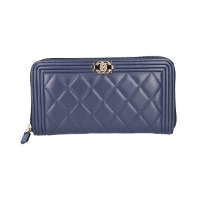 シャネル 22番台 ボーイシャネル ラムスキン ラウンドファスナーウォレット 買取相場例です