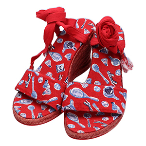 シャネルスポーツ ラケット柄 ウェッジソールサンダル 買取相場例です