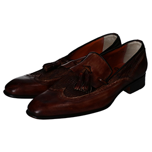 サントーニ 14037 レザーイントレ タッセルローファー 買取相場例です