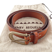 エンリーベグリン オミノ刺繍レザーベルト ブラウン 買取相場例です