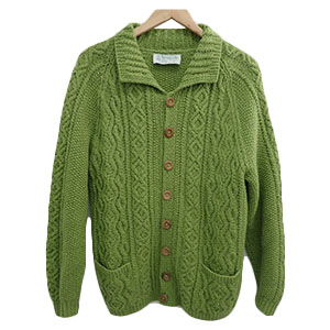 美品⭐️インバーアラン 3A スコットランド製 ニットカーディガン 緑