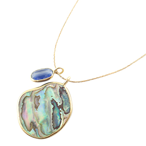 ピパスモール K18×PAUA SHELL×KYANITE スキニーストーン コードネックレス 買取相場例です