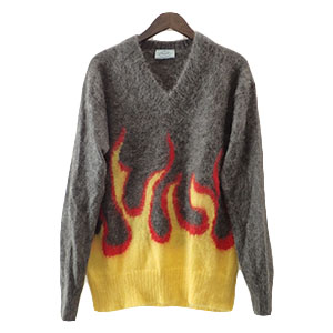 ニットセーター P24I0B ファイヤー モヘア混 Vネック