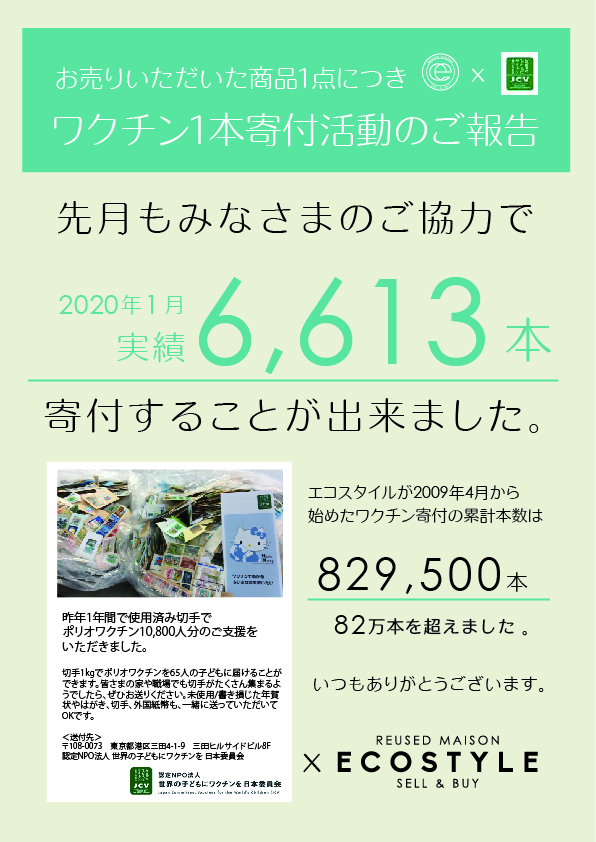 たくさんのお客様のご協力でワクチン寄付をすることができました。