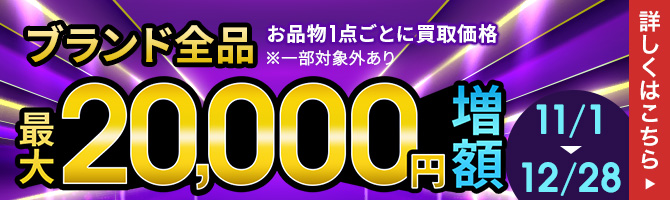 全商品買取金額20％UPキャンペーン 1点最大5万円まで