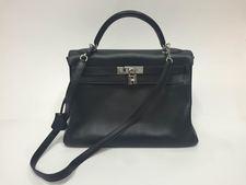 エルメス ケリー28cm　ボックスカーフ　ブラック×シルバー金具 買取実績です。