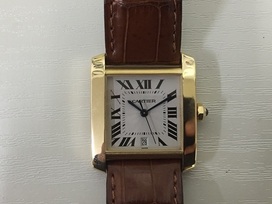 カルティエのタンクフランセーズLM W5000156 18KYG AT レザーベルトの買取実績です。