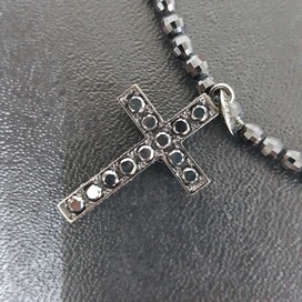 ダイヤモンドのK10WG 1.85ctブラックダイヤモンドトップ SV925オニキスネックレス 鑑別書付きの買取実績です。