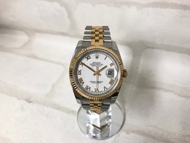 ロレックスのデイトジャスト Ref.116233 ランダム番　ルーレット　YG×SS 自動巻き時計の買取実績です。