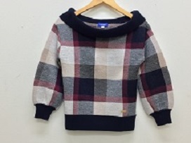 ブルーレーベル・クレストブリッジのブルーレーベルクレストブリッジ(BLUE LABEL CRESTBRIDGE) ネイビー×ボルドー チェック オフショルダーニットの買取実績です。